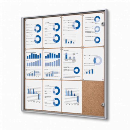 Wewnetrzna gablota ogloszeniowa korkowa 12xA4
