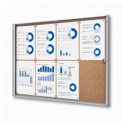 Wewnetrzna gablota ogloszeniowa korkowa 8xA4