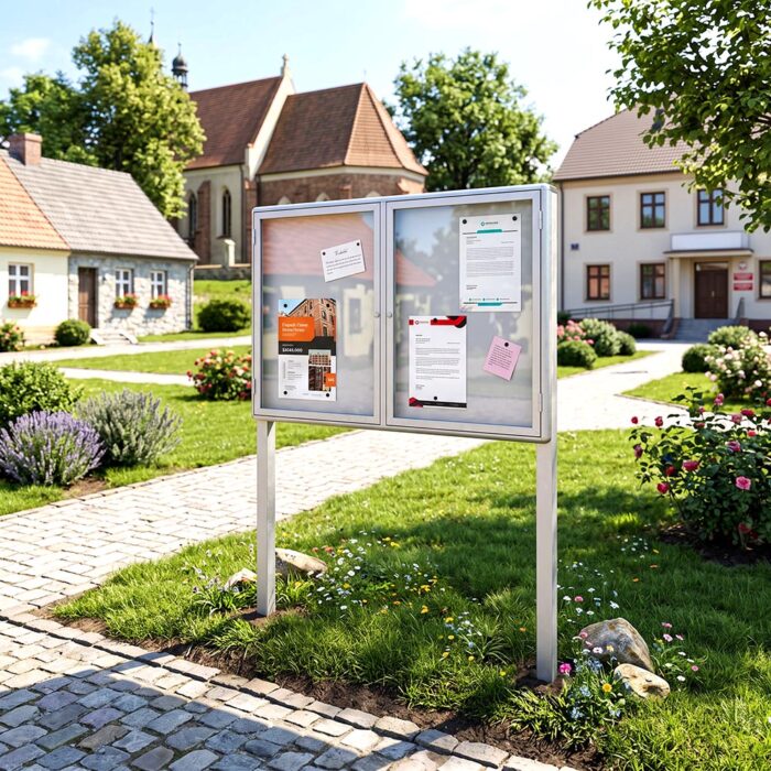 Wolnostojąca zewnętrzna gablota magnetyczna dwuskrzydłowa - obrazek 7