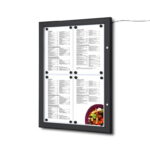 Czarna gablota na menu