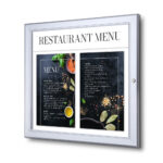 Gablota na menu z panelem na logo LED