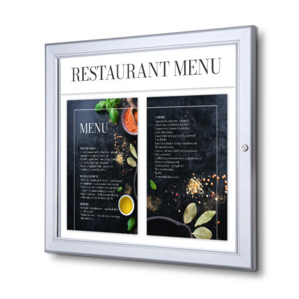 Gablota na menu z panelem na logo LED