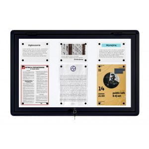 czarna zewnetrzna gablota informacyjna magnetyczna