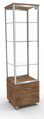 Witryna szklana z szufladami 50 cm