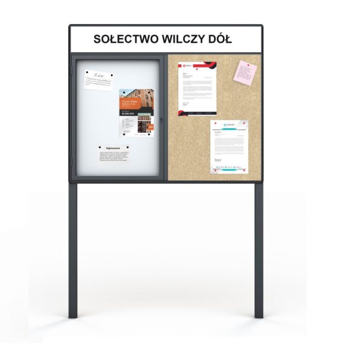 Gablota wolnostojąca dzielona magnetyczna i z płytą OSB