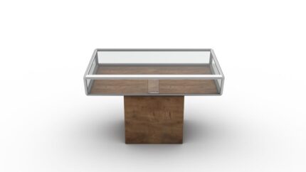 Gablota muzealna pulpitowa na cokole meblowym