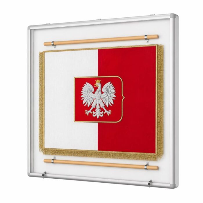 Przezroczysta gablotka na sztandar